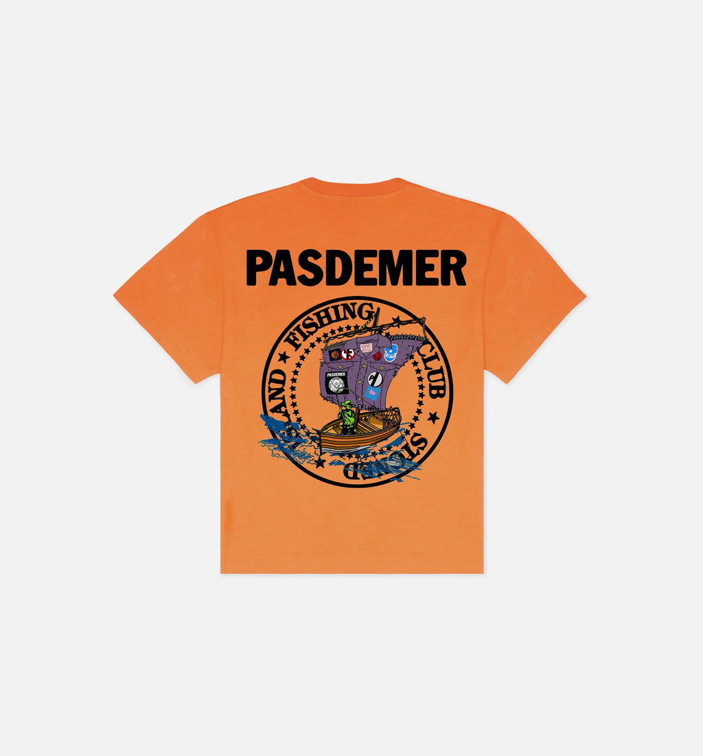 Fishing Club Mens Short Sleeve Shirt Orange