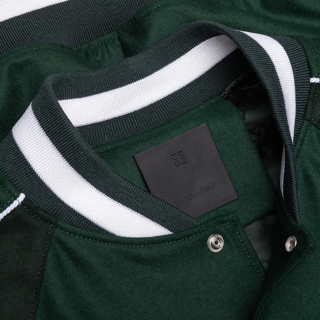 College Varsity Wool Jacket Dark Green