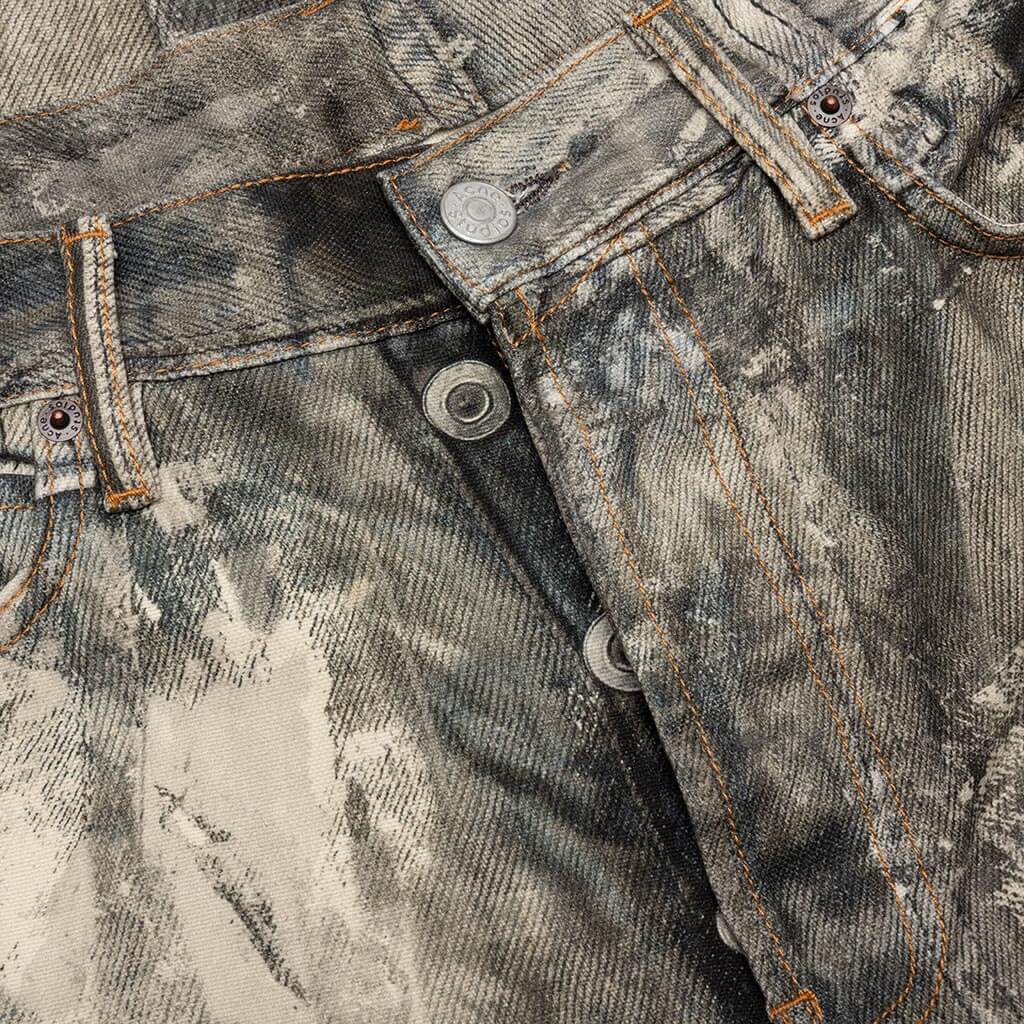 Printed Wide Leg Pants Cold Grey