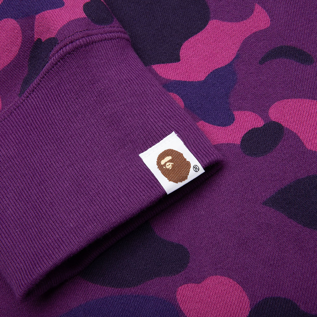 Color Camo Shark Full Zip Hoodie Purple