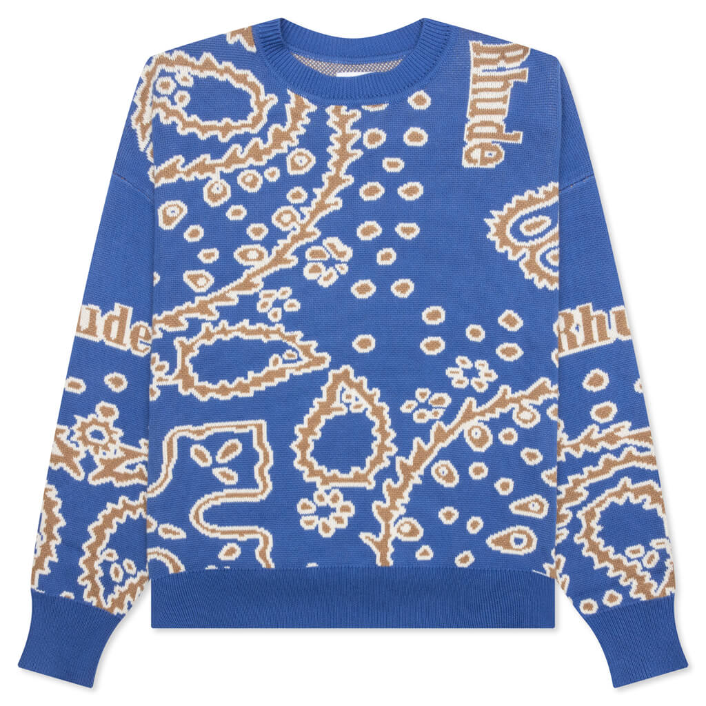 Bandana Knit Crewneck Light Blue