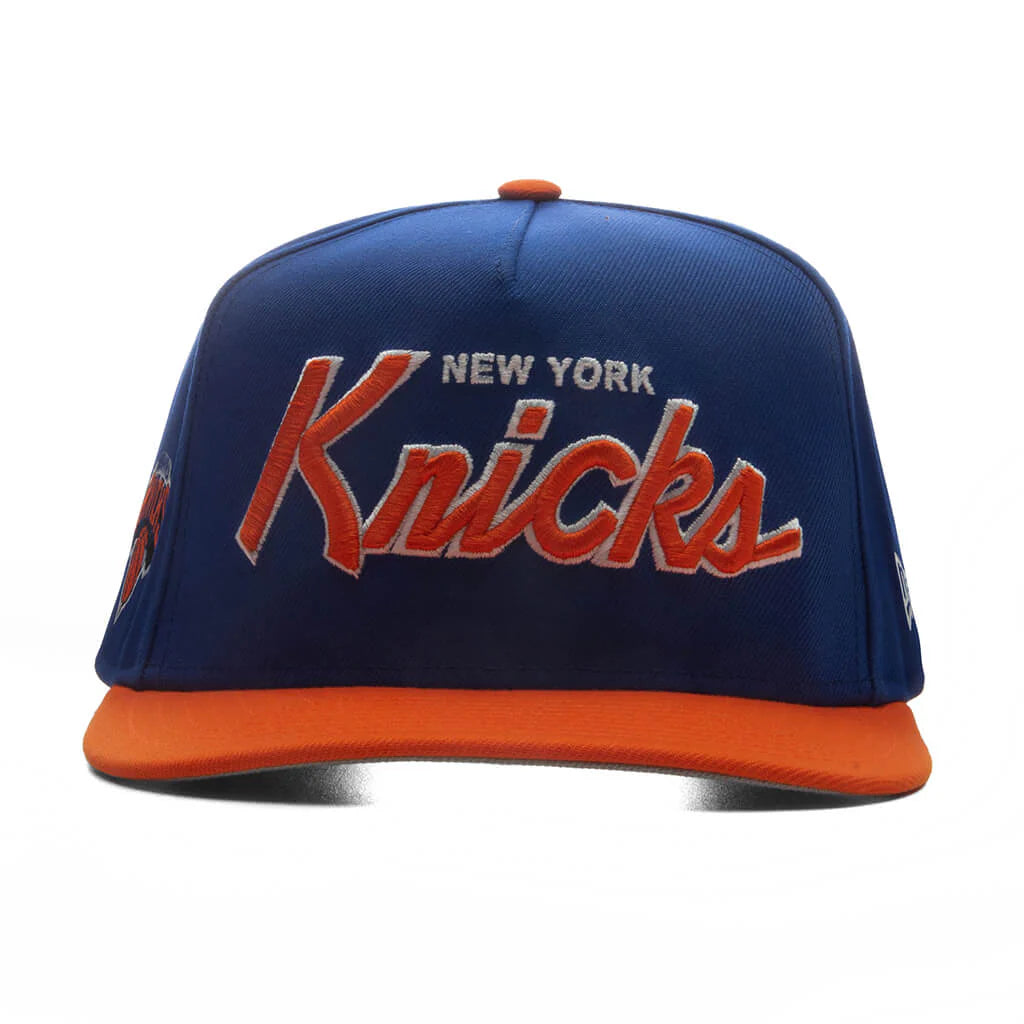 9FIFTY A Frame Curved Hardwood Classics Script Snapback New York Knicks