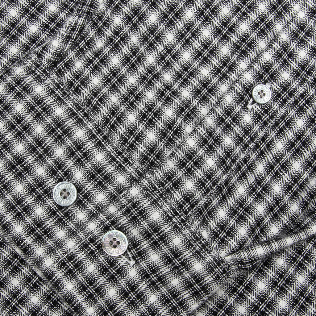 Flannel Button Up Shirt Black White