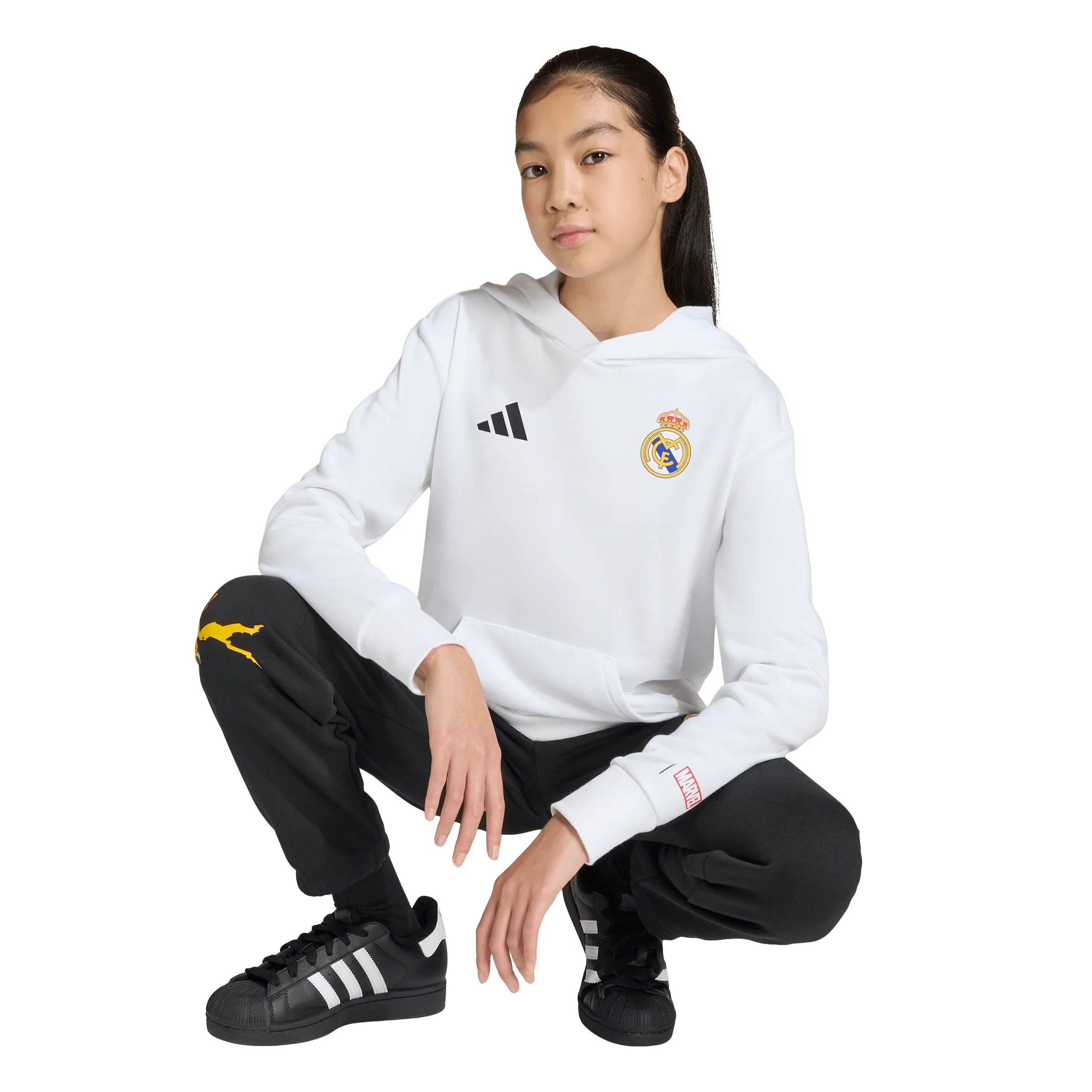 adidas Real Madrid Avengers Youth Soccer Hoodie White