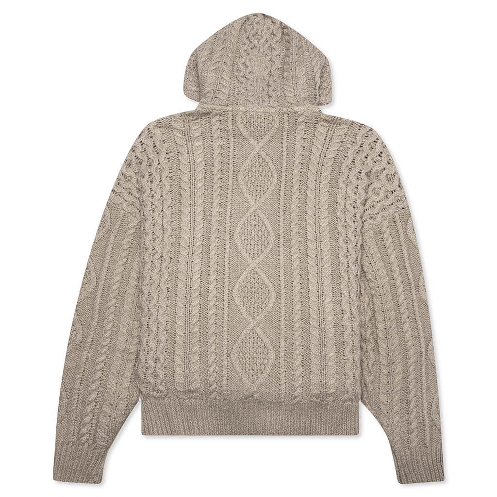 Cable Knit Hoodie Core Heather