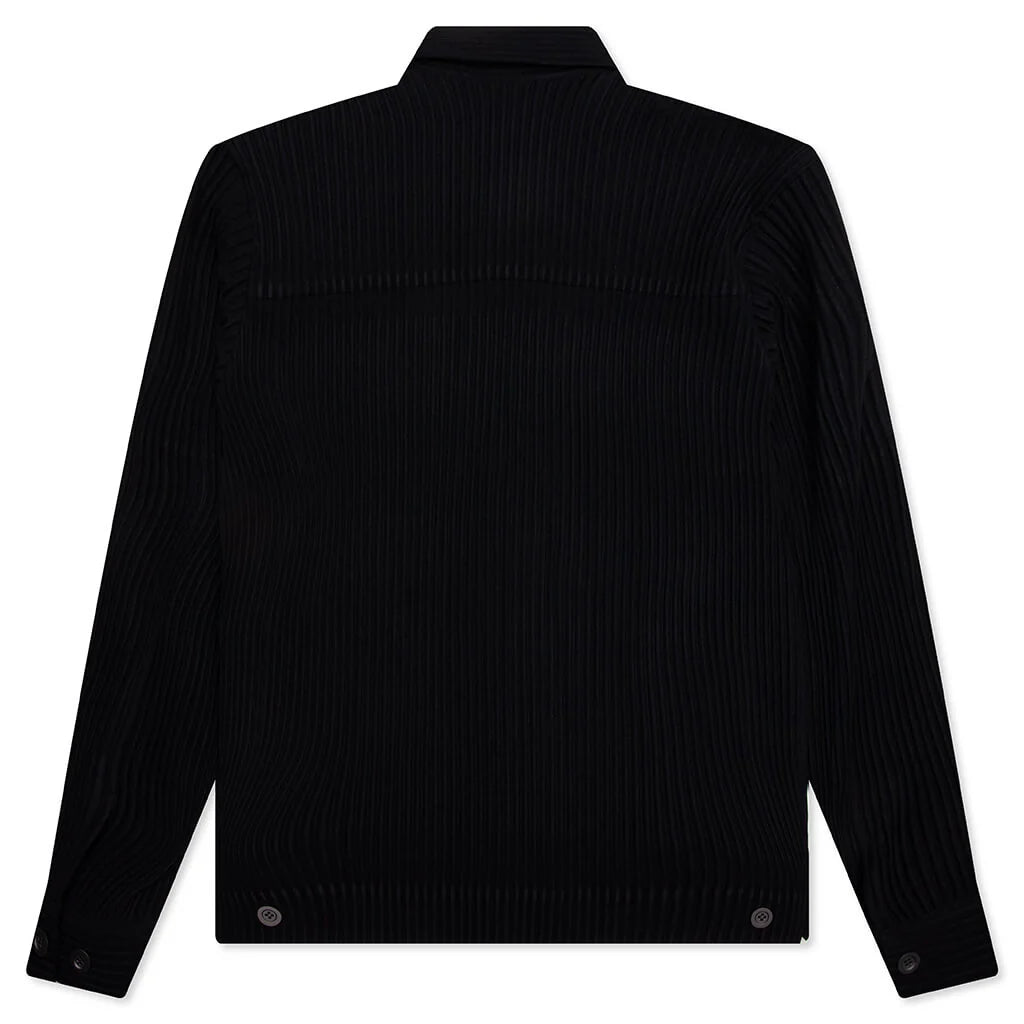 Wool Like Light Trucker Jacket Black
