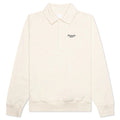 Buttoned Raglan Long Sleeve Sweatshirt Ivory