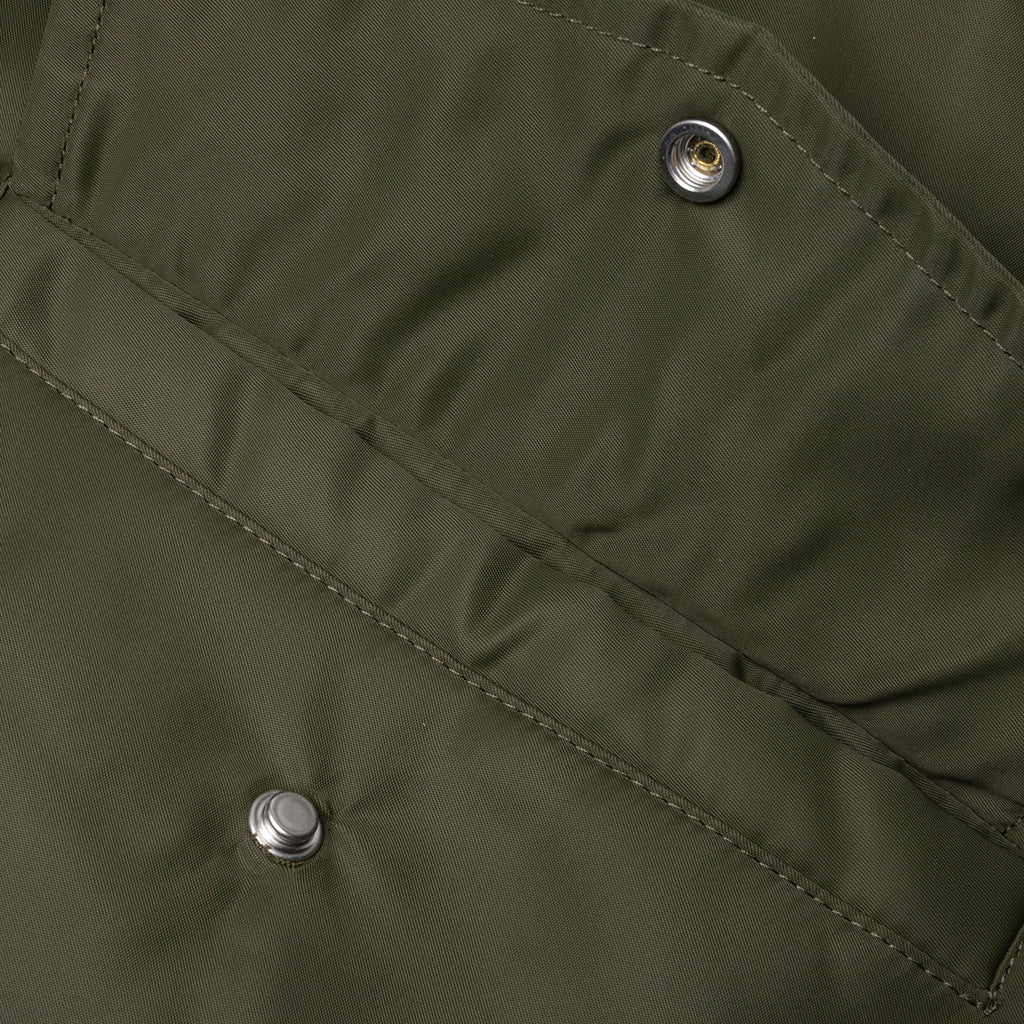 Oversized Curved Hem Bomber Jacket Olive