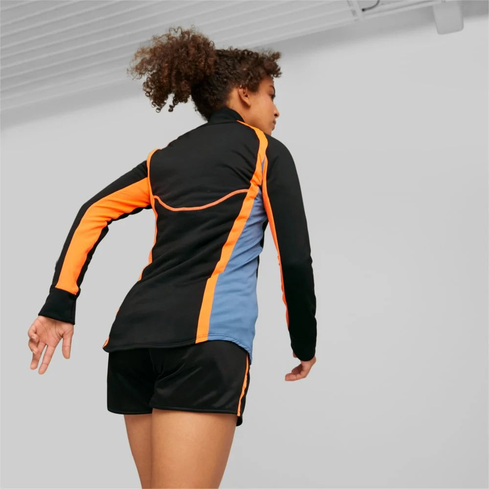 PUMA Womens Individualblaze 1 4 Zip Training Top Black