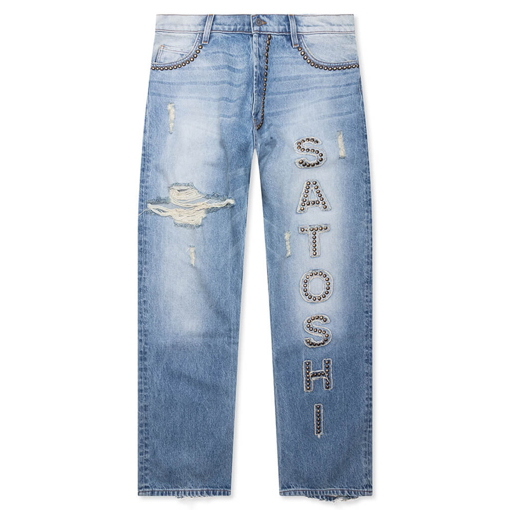 Studded Cowboy Denim Blue Denim