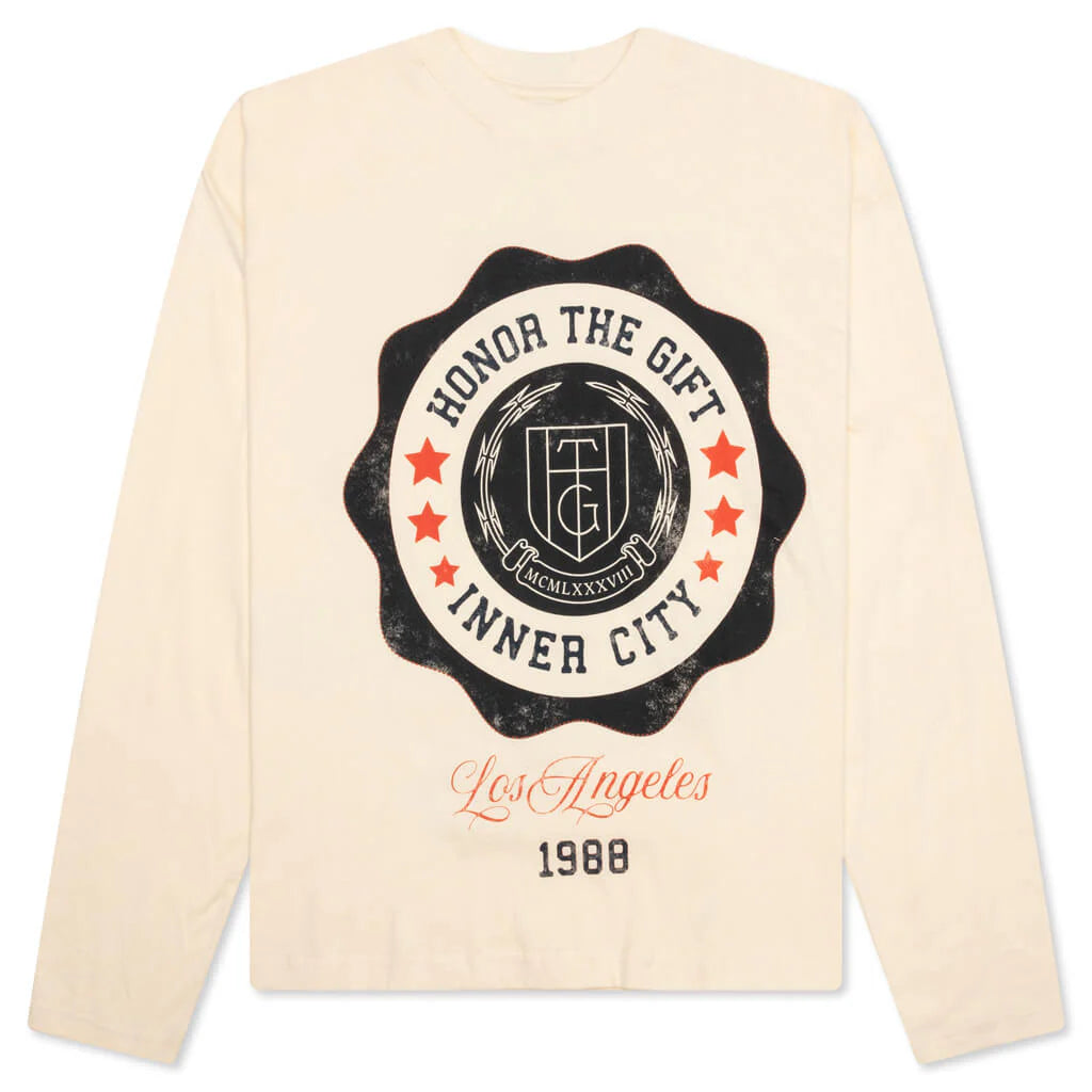 HTG Seal Logo L S Tee Bone