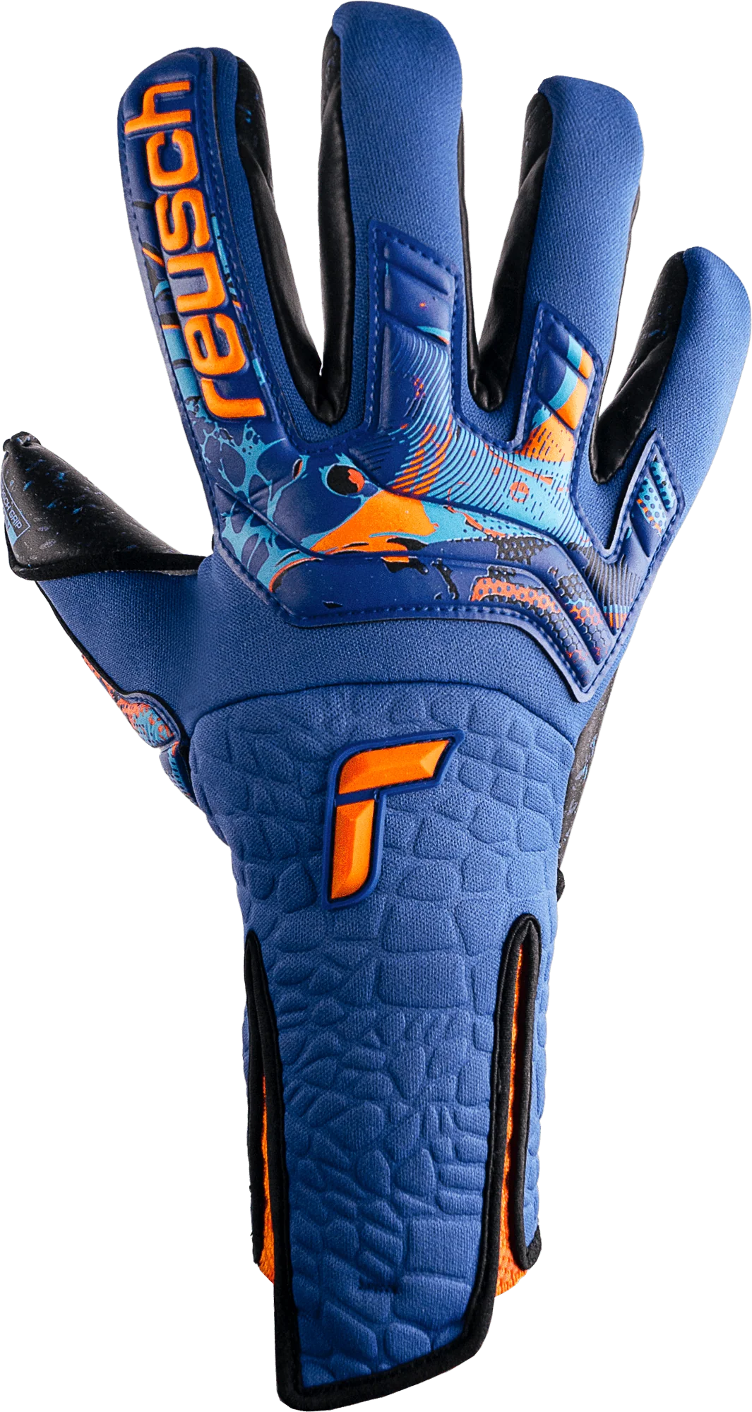 Reusch Attrakt Fusion Strapless Adaptiveflex Goalkeeper Gloves Blue Orange Black
