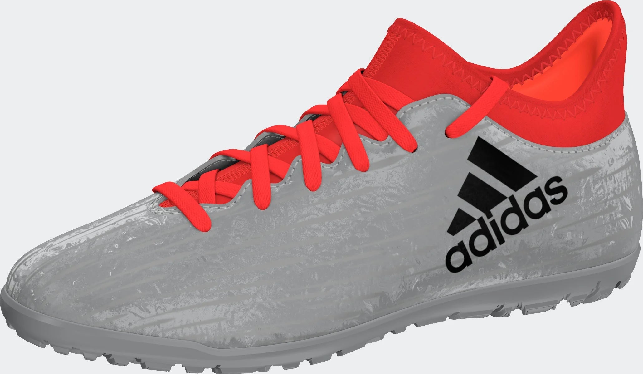 adidas X 163 TF Turf Youth Soccer Cleats Silver Metallic Black Solar Red