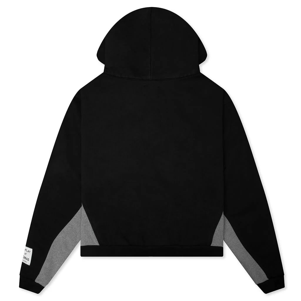 Contrast Panel Sweatshirt Washed Black Heather Grey