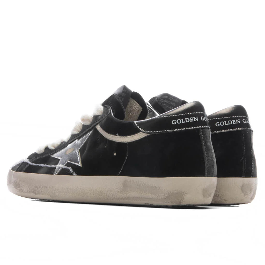Womens Super Star Velvet Dark Grey Silver