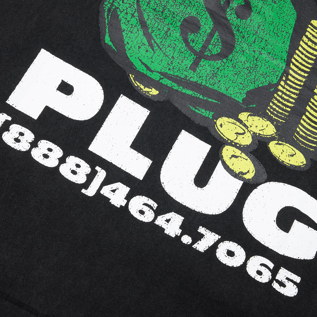 Call My Plug T Shirt Washed Black