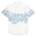 Linen Shirt with Hubert Objects Print Blue White