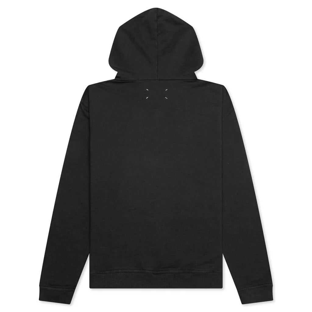 Tonal Upside Down Logo Hoodie Washed Black Tonal Embroidery