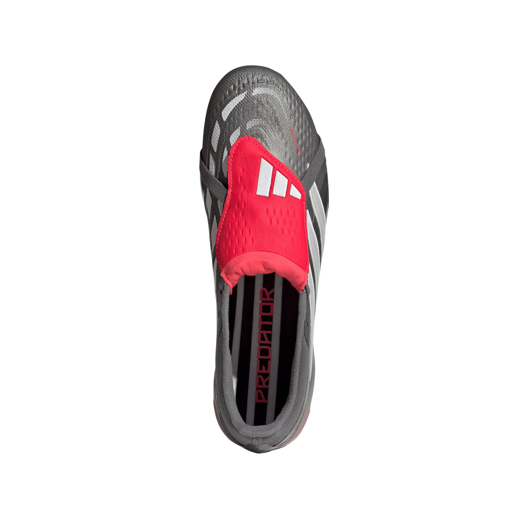 adidas Predator Pro Fold Over Tongue FG Mens Soccer Cleats Grey Red