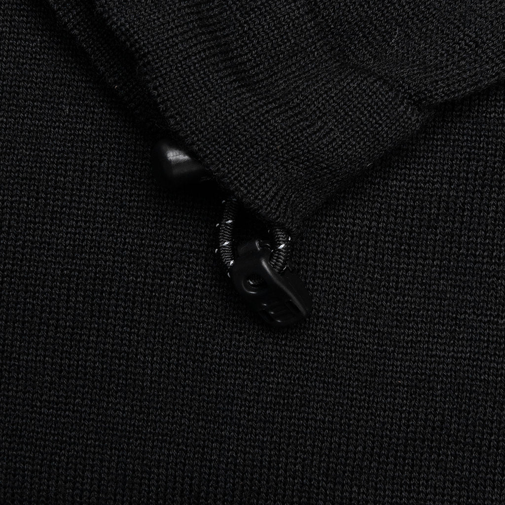 Drawstring Knit Sweatshirt Black