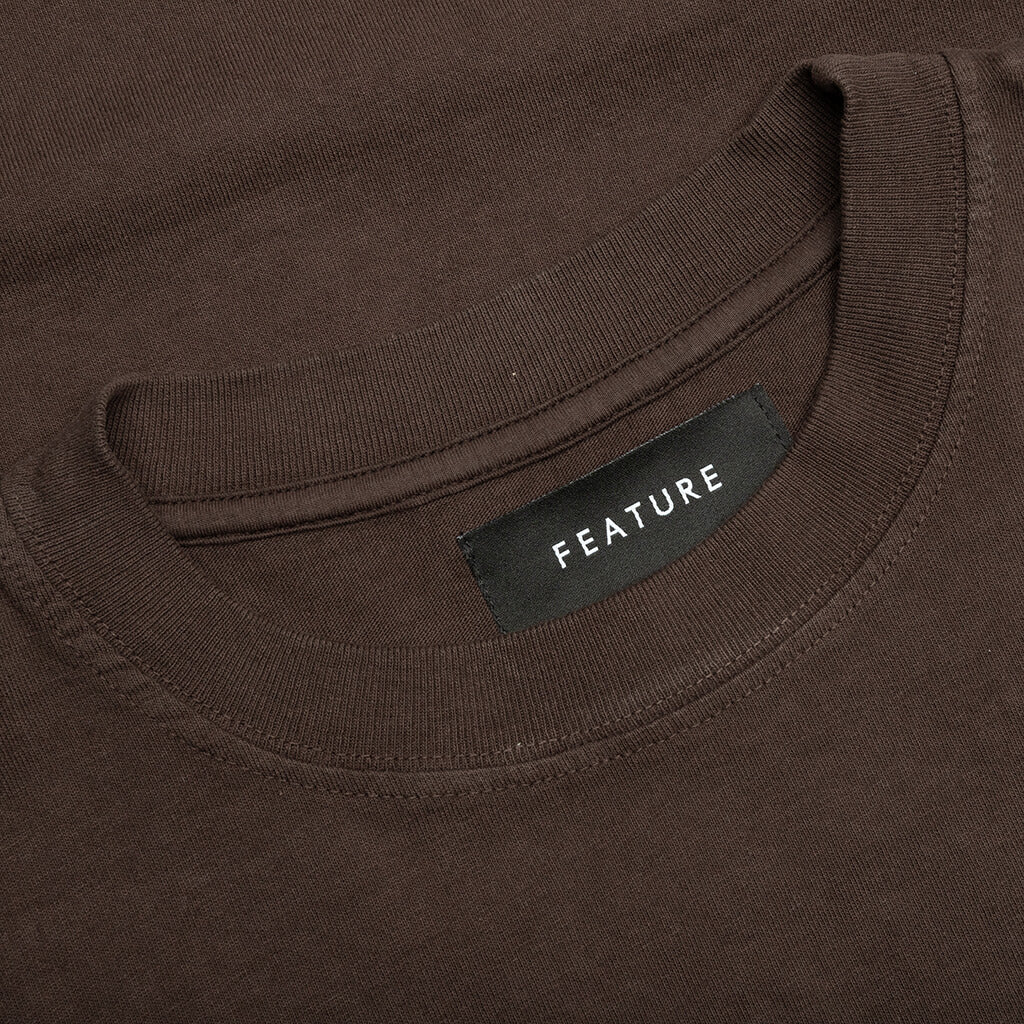 Feature x Wynn Logo Lock Up Tee Bitter Chocolate