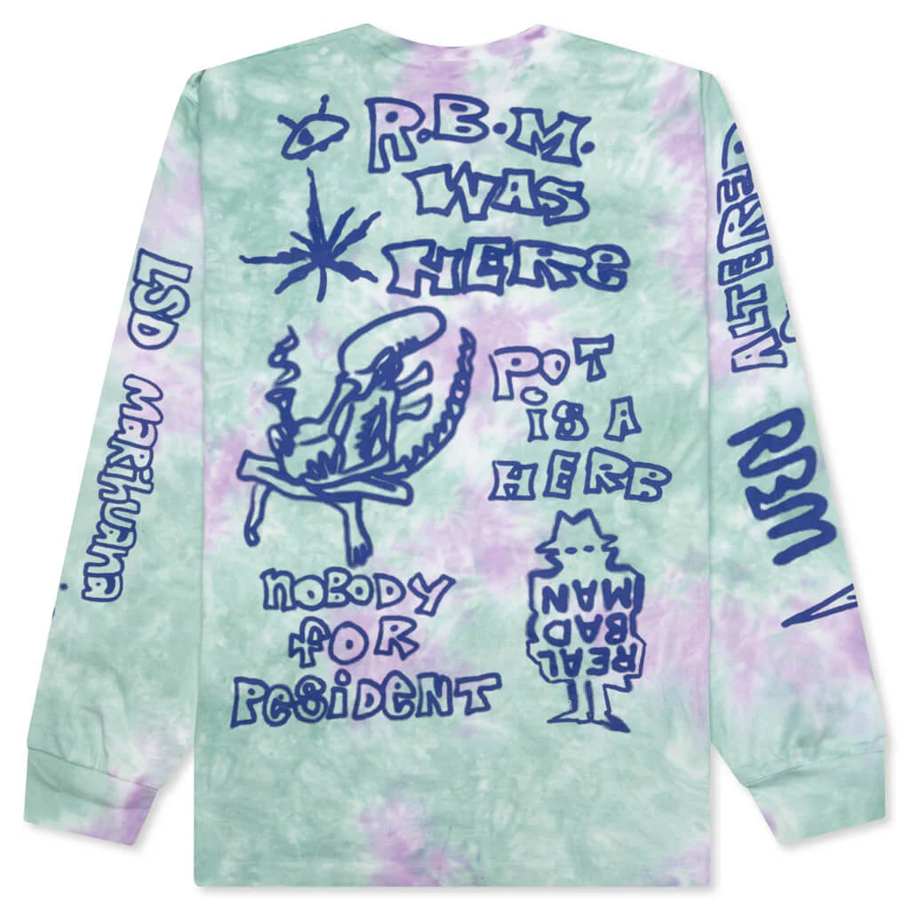 Youth Party L S Tee Green Tie Dye
