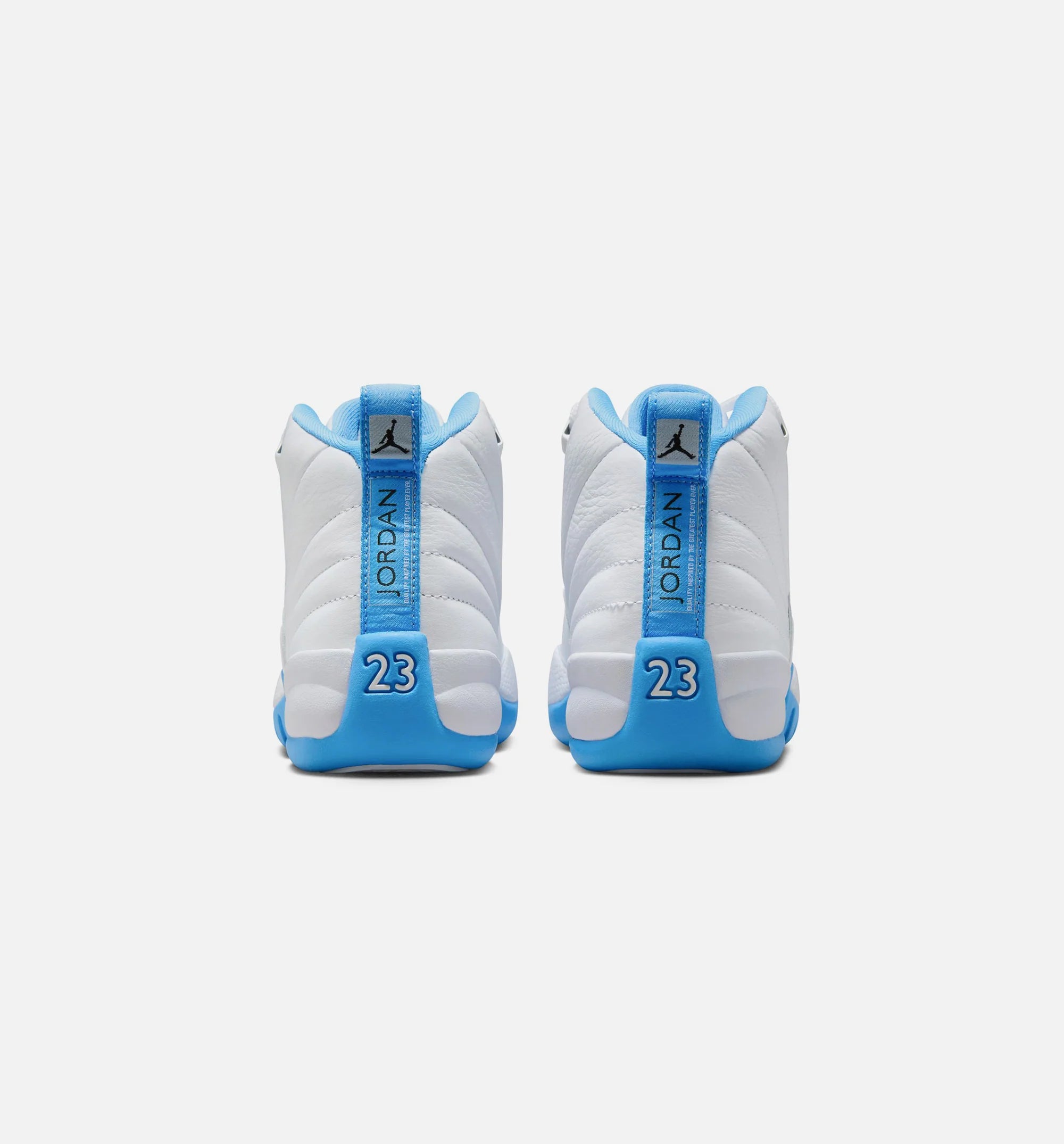 Air Jordan 12 Retro White and University Blue Grade School Lifestyle Shoe White University Blue Metallic Silver