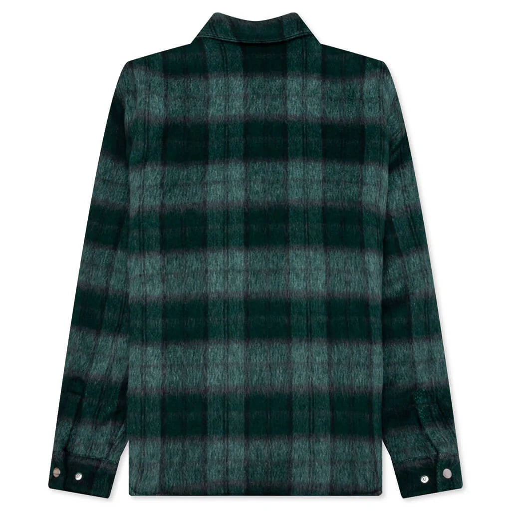 Brushed Plaid Overshirt Aqua Multi