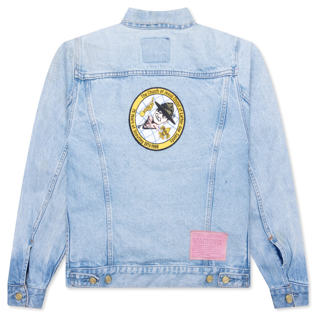 Charlatan Reversible Denim Baseball Jacket Indigo