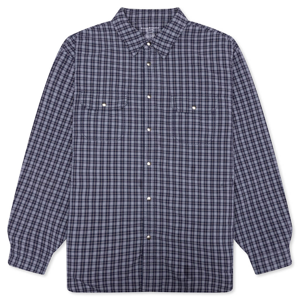 Reversible Padded Shirt Blue Grey Check