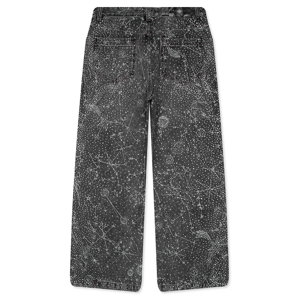 20K Zodiac Diamond Denim Pants Black