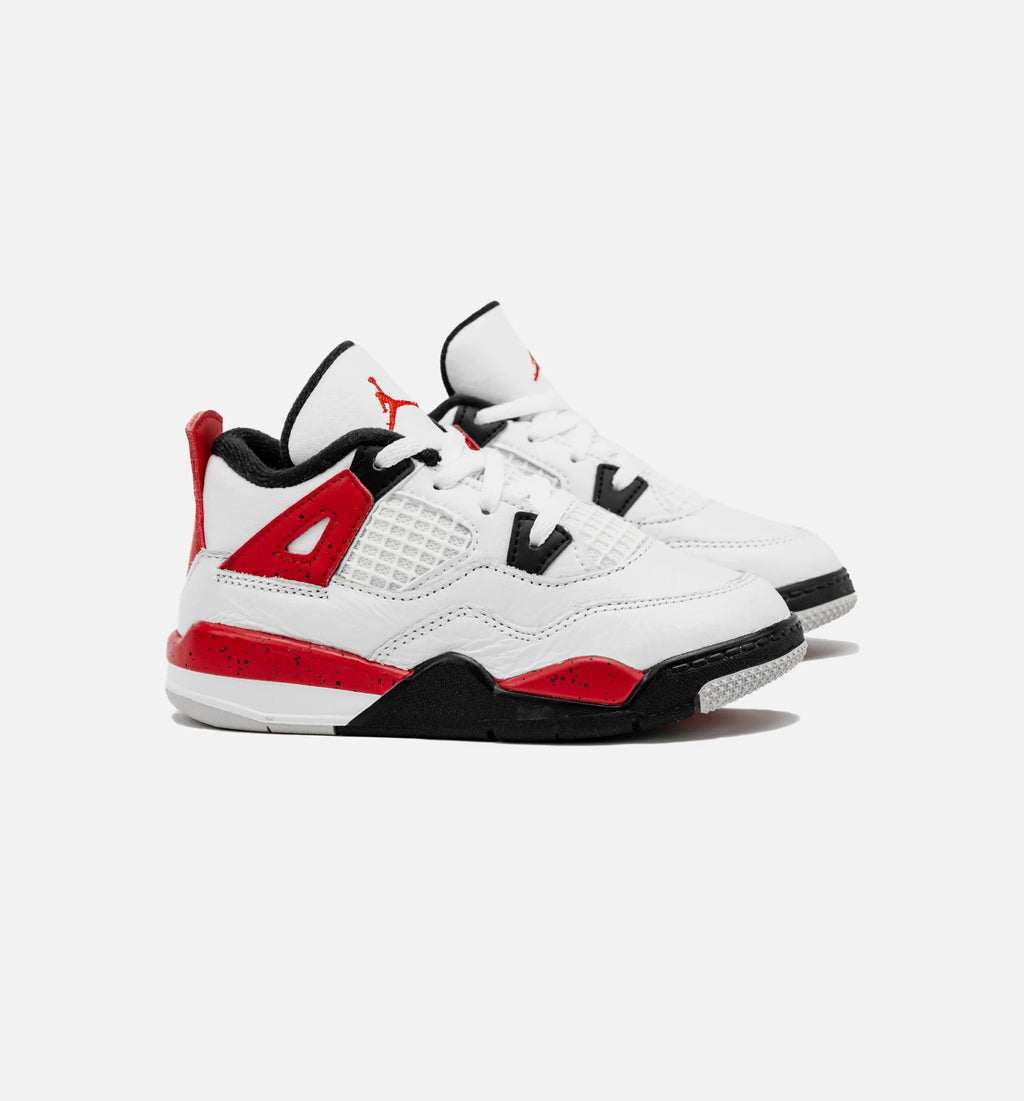 Air Jordan 4 Retro Red Cement Infant Toddler Lifestyle Shoe White Red