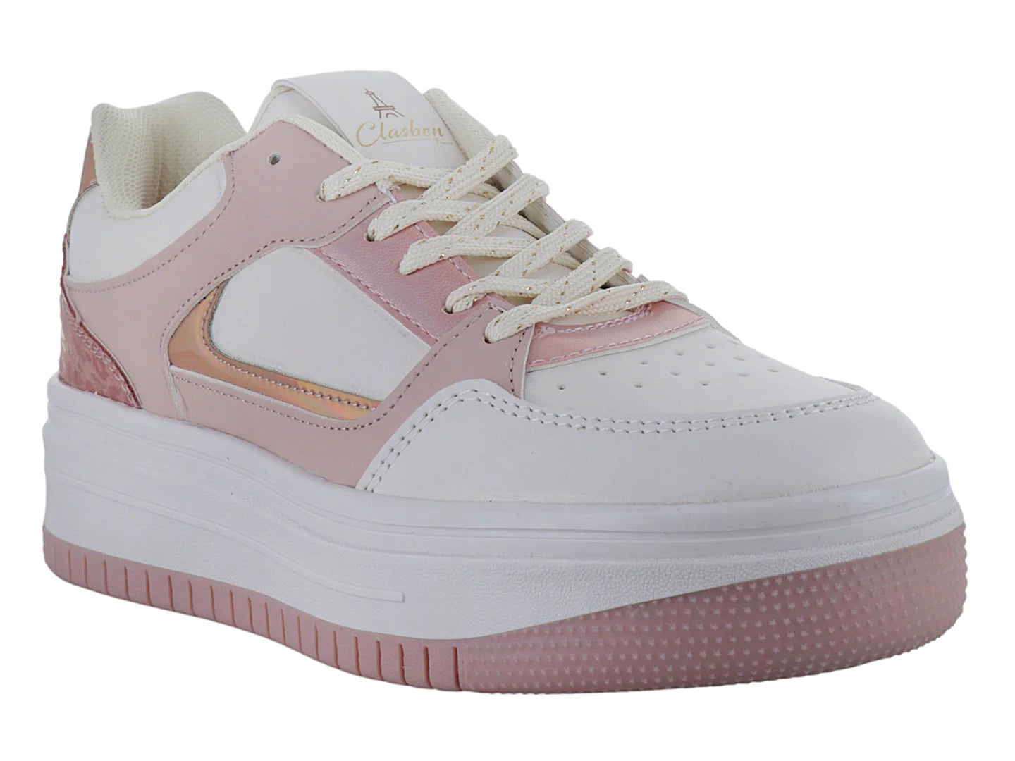 Tenis Clasben Sneakers Color Latte para Mujer