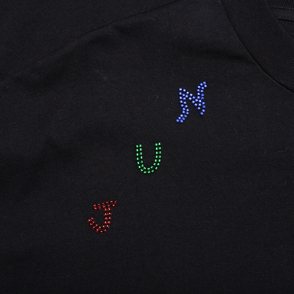 Beaded Lettering Tee Black