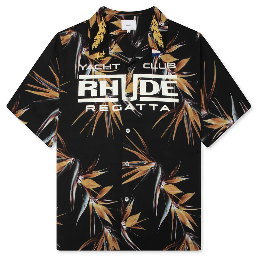 Rhude Regatta Club Hawaiian Shirt Multi Yellow White
