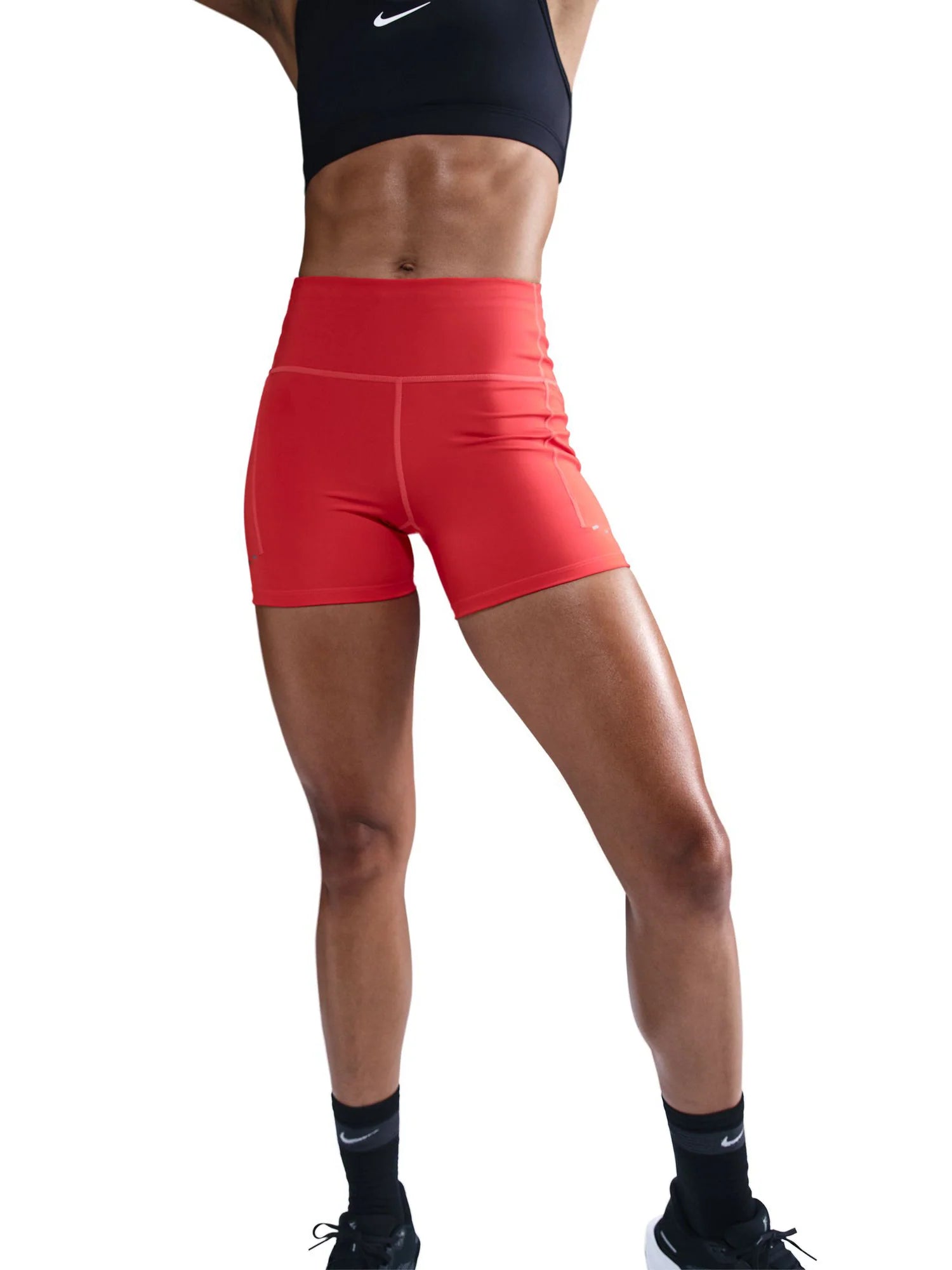 Nike Womens Swift High Waisted 4 Tight Running Shorts with Pockets