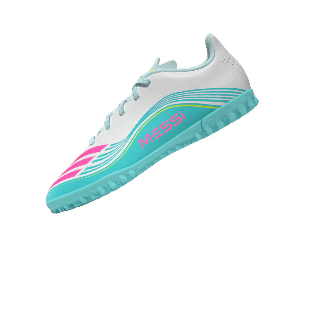 adidas F50 Messi Club TF Turf Youth Soccer Cleats White Pink Aqua