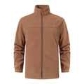 Mens Fleece Full Zip Brown Jacket