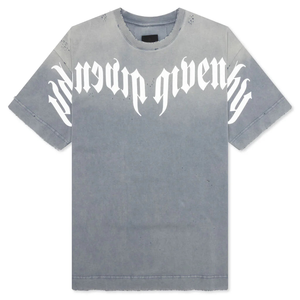Distressed Logo T Shirt Military Blue