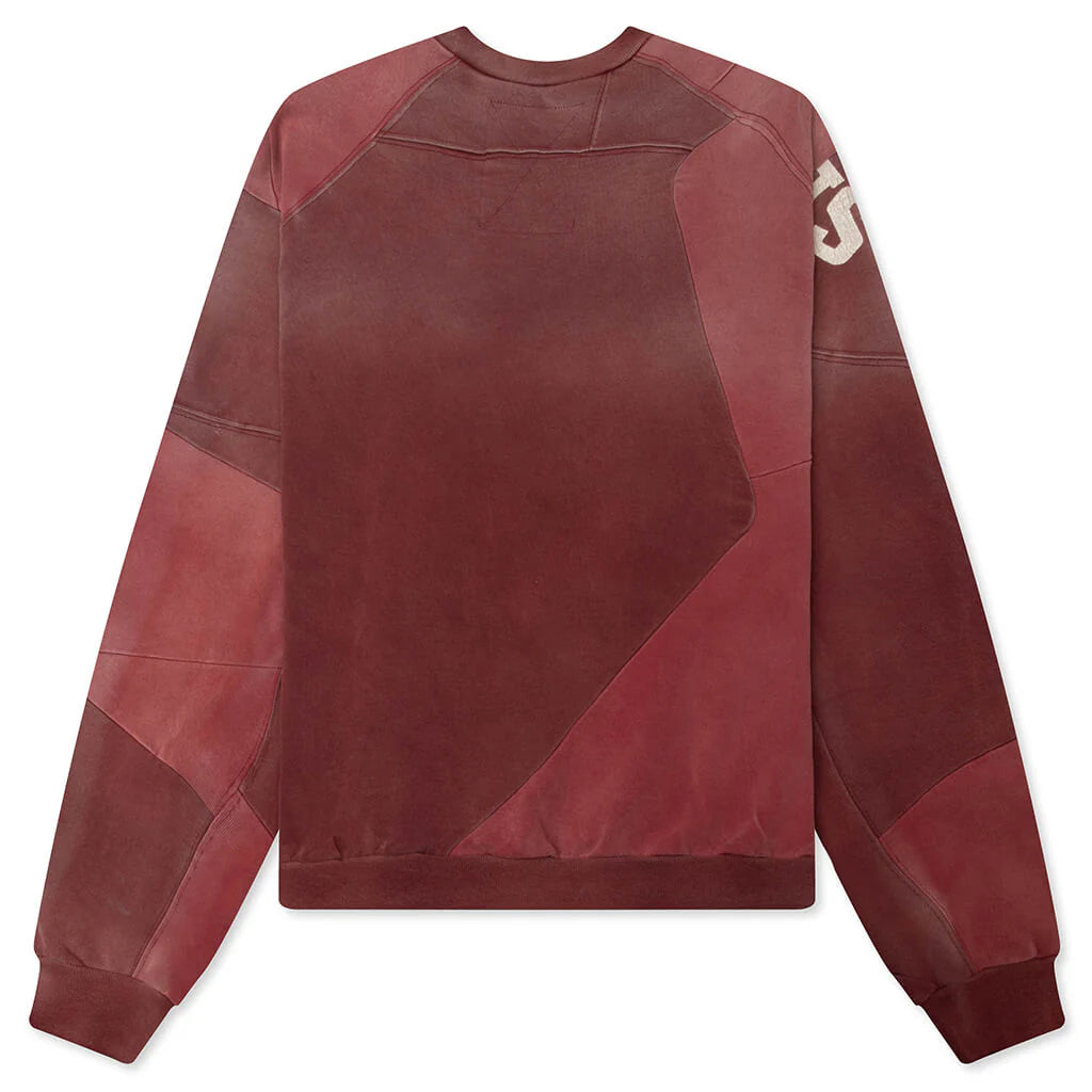 University Patchwork Crewneck Red