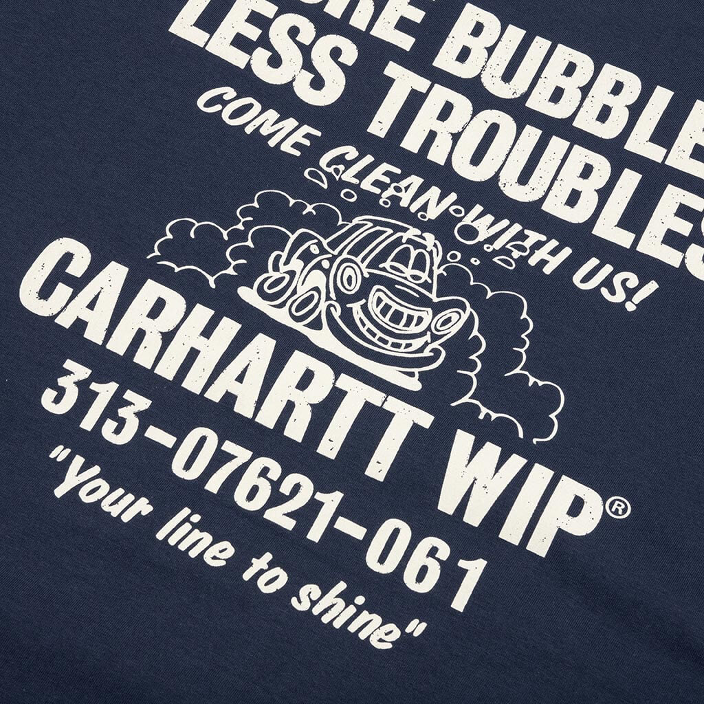 S S Less Troubles T Shirt Blue Wax