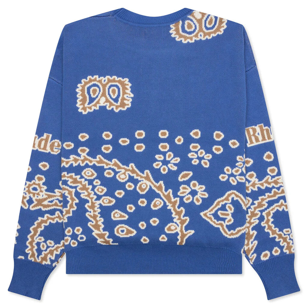 Bandana Knit Crewneck Light Blue