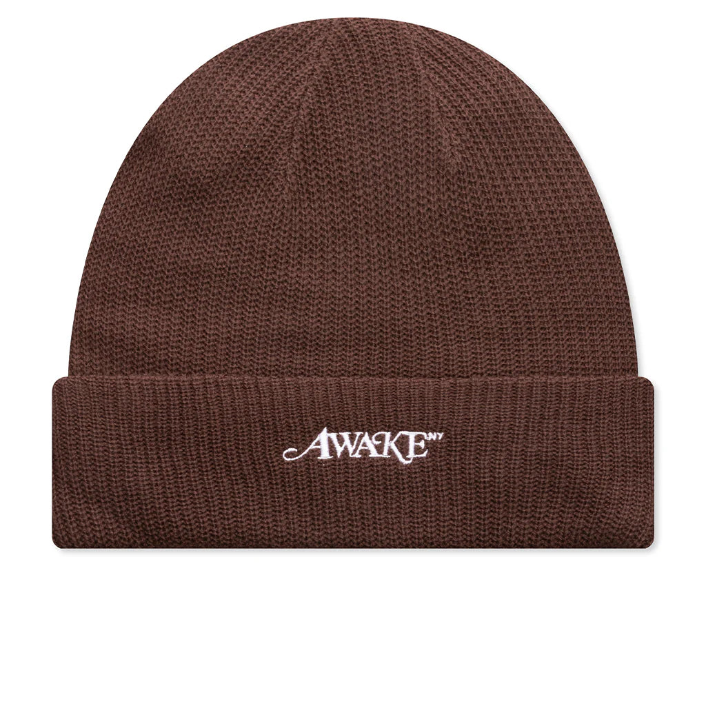Loose Gauge Knit Beanie Brown