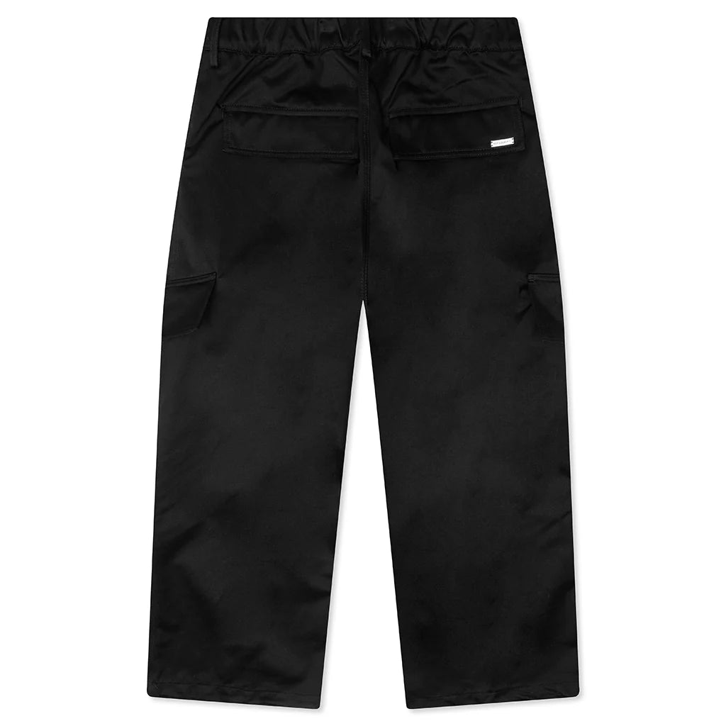 Pleated Wide Cargos Black