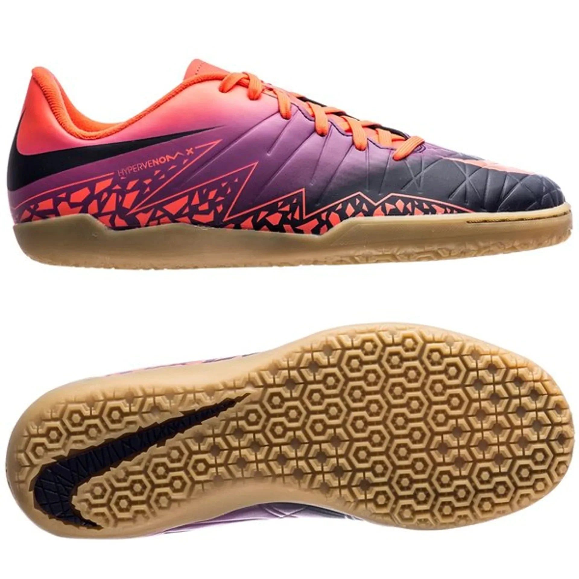 Nike JR HyperVenom Phelon II IC Indoor Shoes Total Crimson Obsidian Vivid Purple