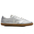 Womens Volley Leather Silver White Natural