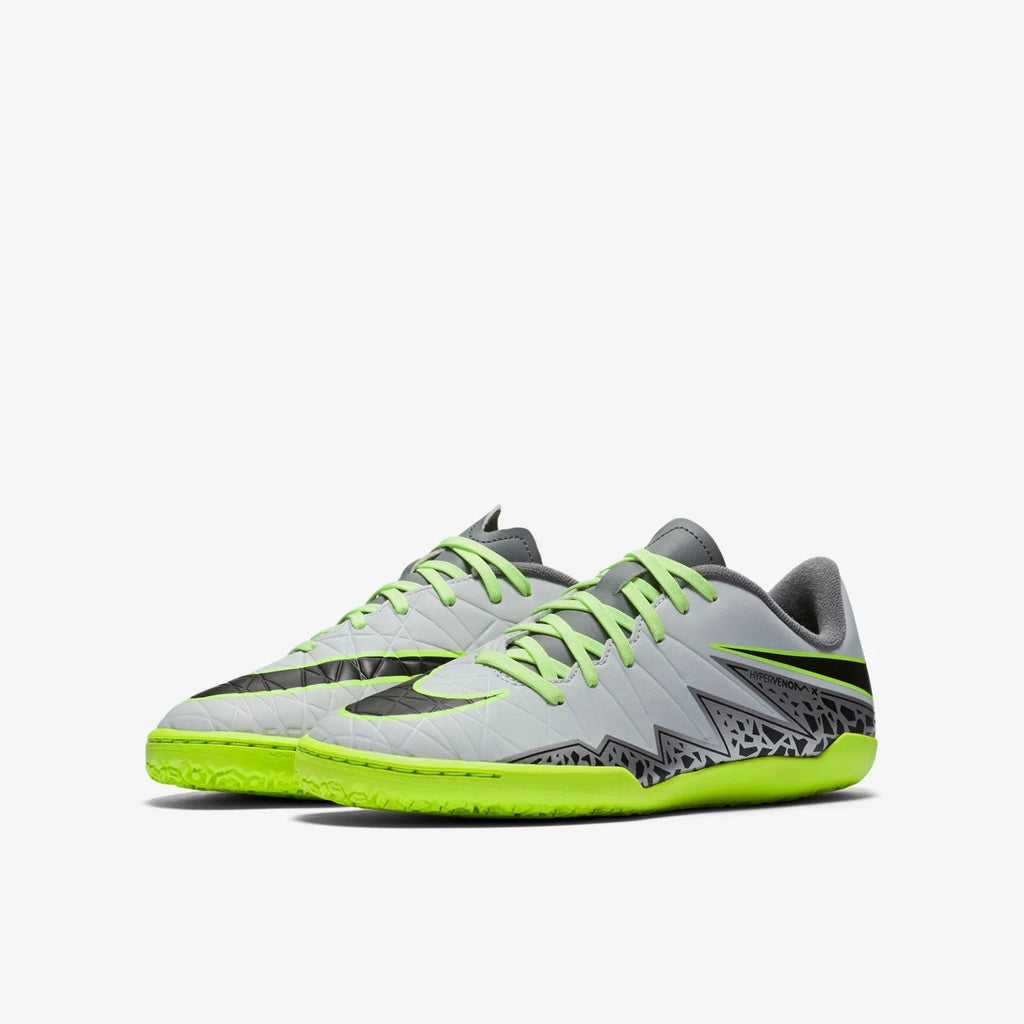 Nike JR HyperVenom Phelon II IC Indoor Shoes Pure Platinum Black Green