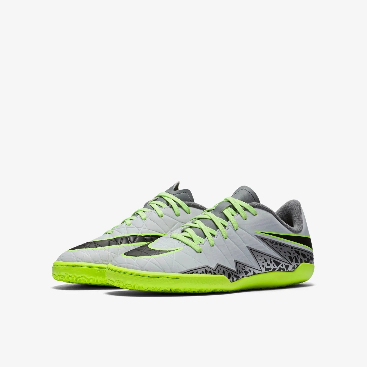 Nike JR HyperVenom Phelon II IC Indoor Shoes Pure Platinum Black Green