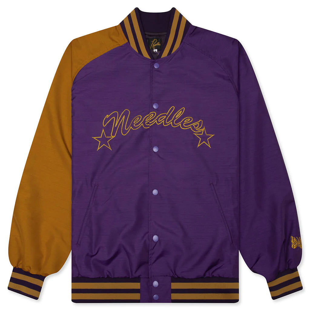 Poly Shantung Stadium Jacket Purple