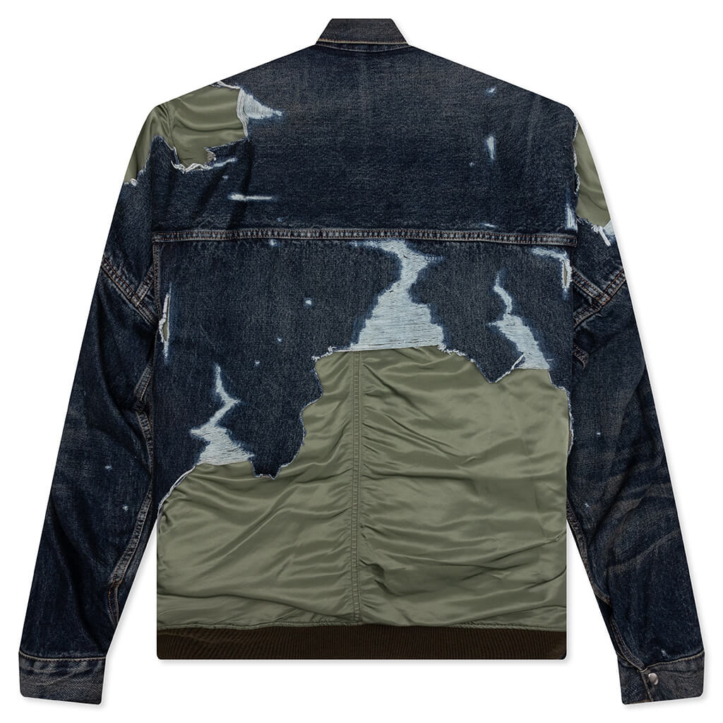 Flight Jacket Layered Denim Indigo